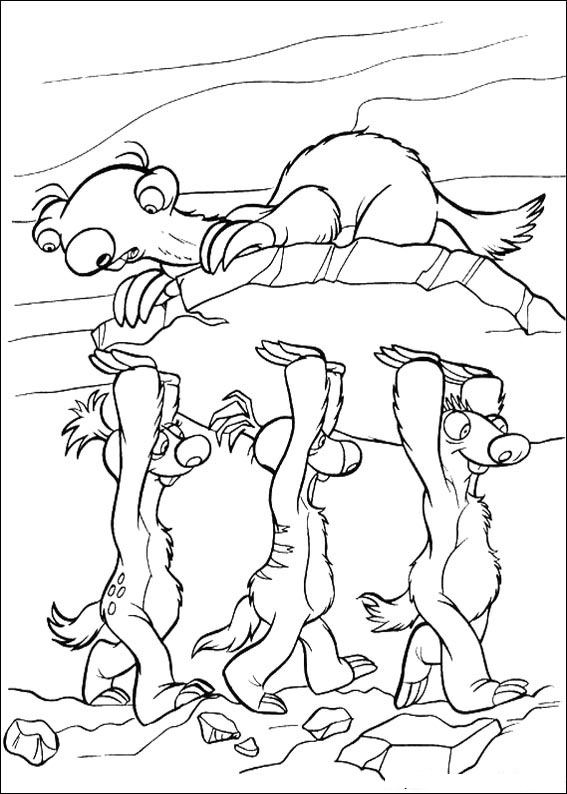Plansa de colorat cu Ice Age 3 23